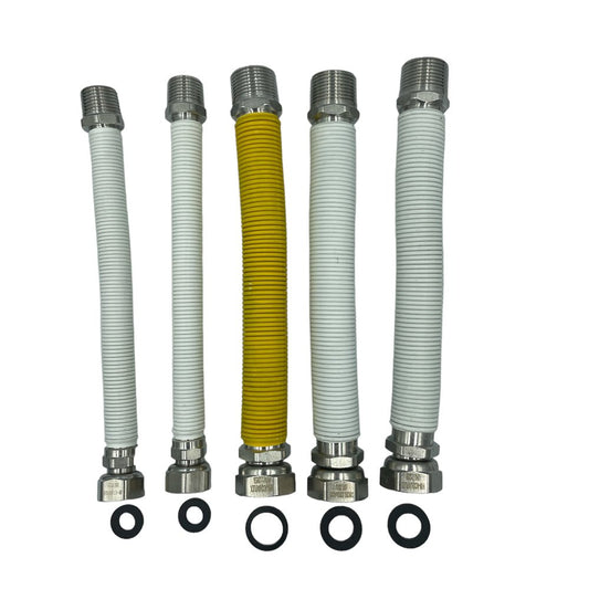 Kit Caldaia Completo – Flessibili Inox Gas & Acqua Rivestiti ½″ & ¾″ - IDRAULICAMENTEKit Caldaia Completo – Flessibili Inox Gas & Acqua Rivestiti ½″ & ¾″