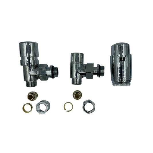 Kit Termostatico + Detentore con Raccordi 16×2 – Disponibile in Bianco e Cromo - IDRAULICAMENTEKit Termostatico + Detentore con Raccordi 16×2 – Disponibile in Bianco e Cromo