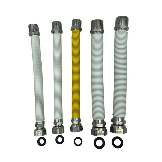 Kit Caldaia Completo – Flessibili Inox Gas & Acqua Rivestiti ½″ & ¾″ - IDRAULICAMENTEKit Caldaia Completo – Flessibili Inox Gas & Acqua Rivestiti ½″ & ¾″